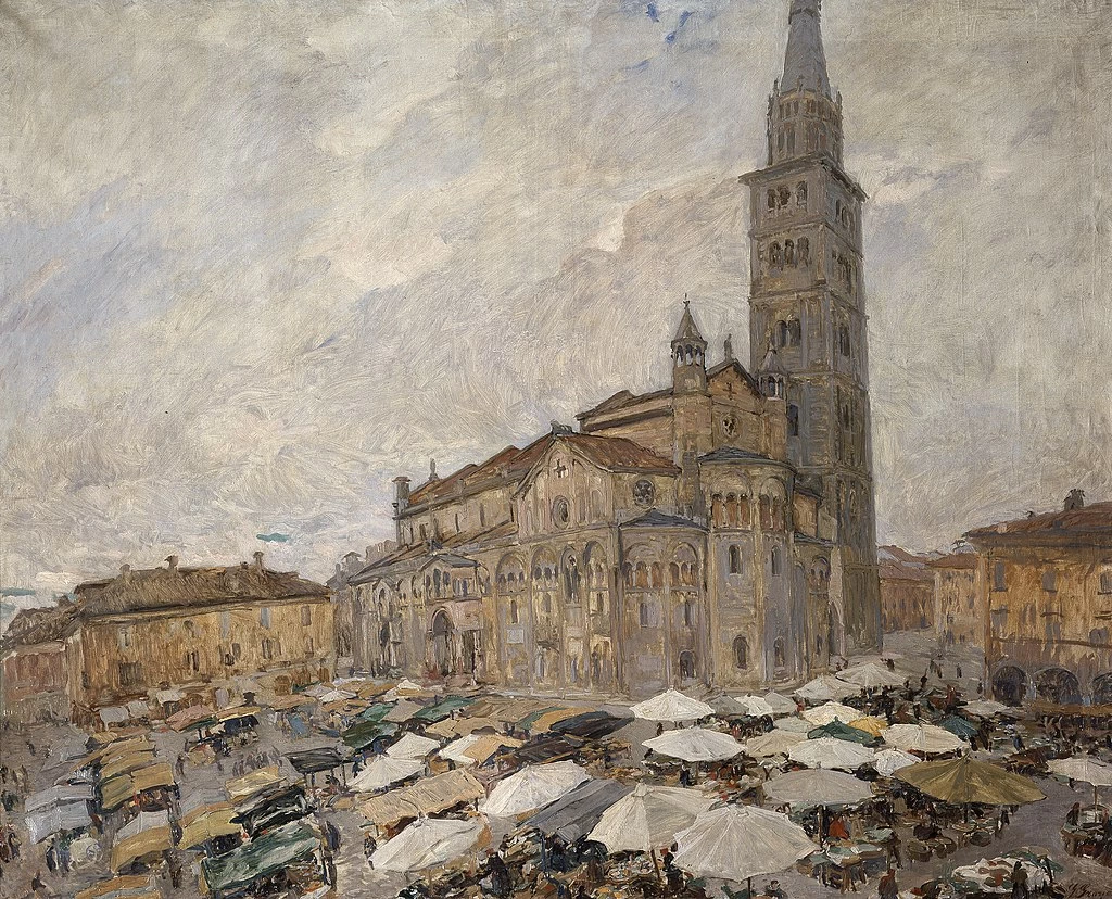 Piazza delle Erbe a Modena, ante 1920 - Museo Civico di Modena
